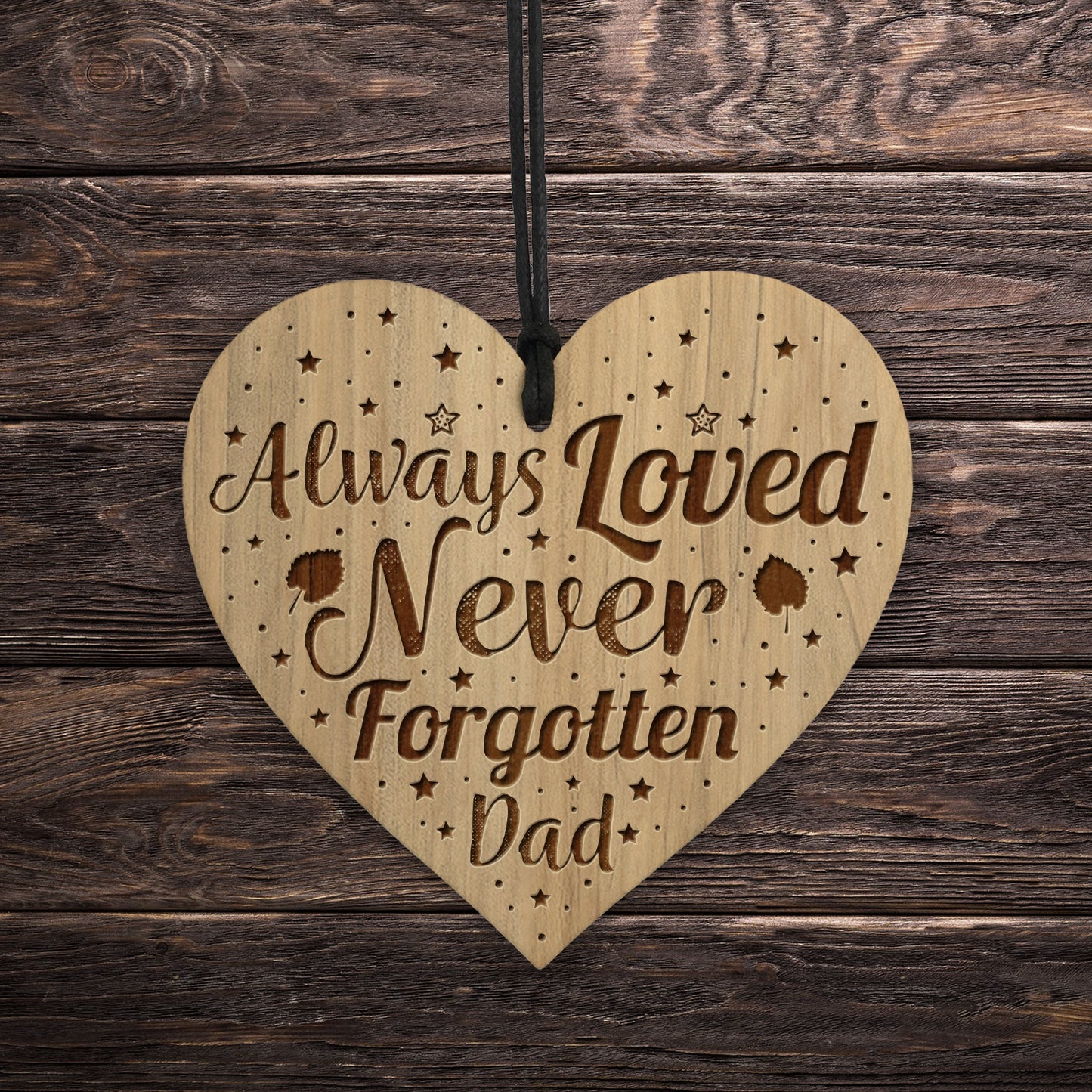 Beautiful Memorial Plaque For Dad Engraved Heart Dad Gift