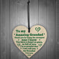 Grandad Gifts Hanging Wood Heart Birthday Fathers Day Gift