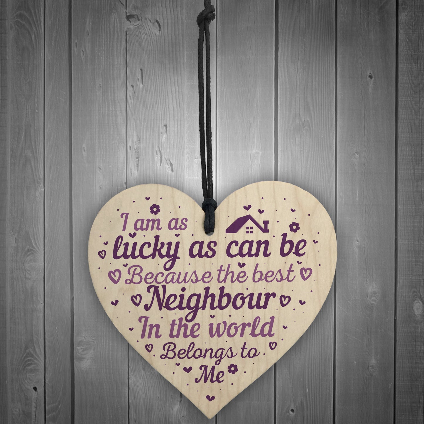 Best Neighbour Friendship Thank You Gifts Wooden Heart Sign