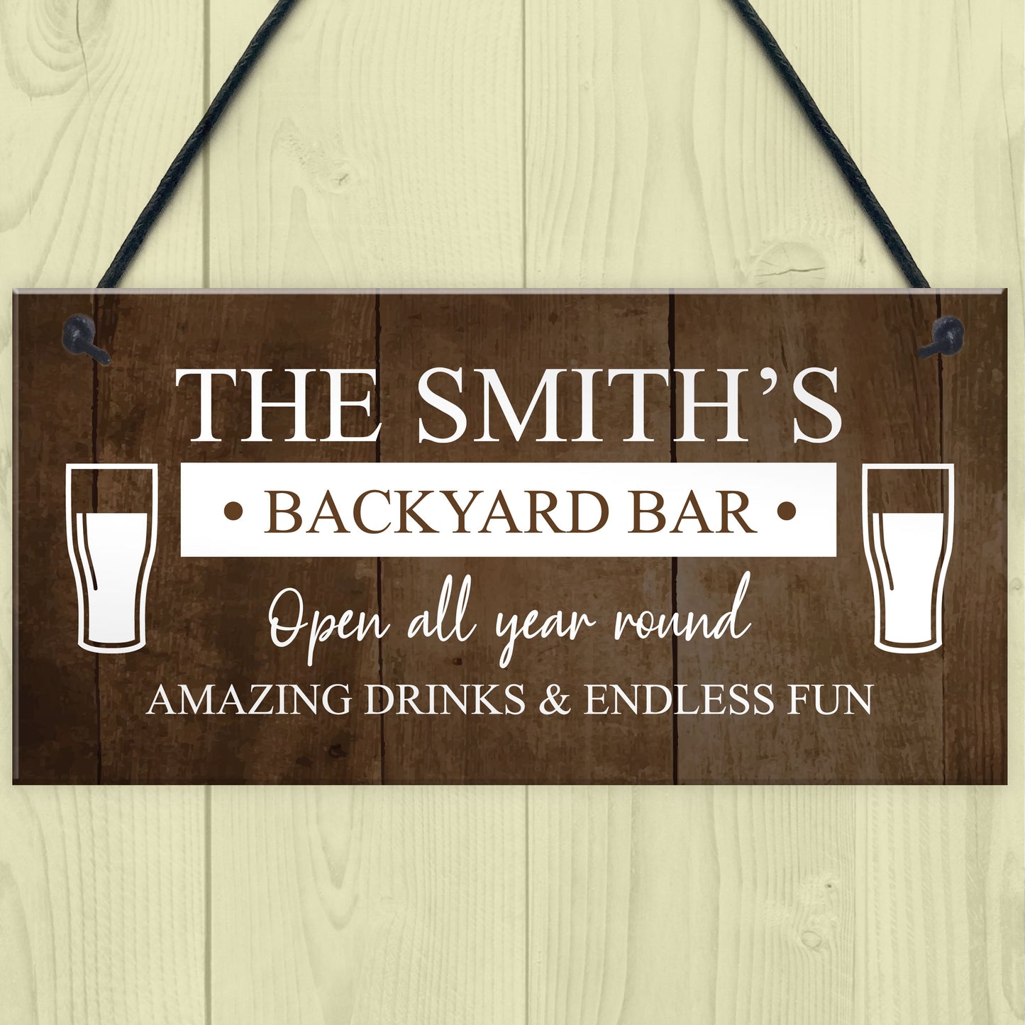 Funny BACKYARD BAR Sign For Outside Garden Personalised Shed