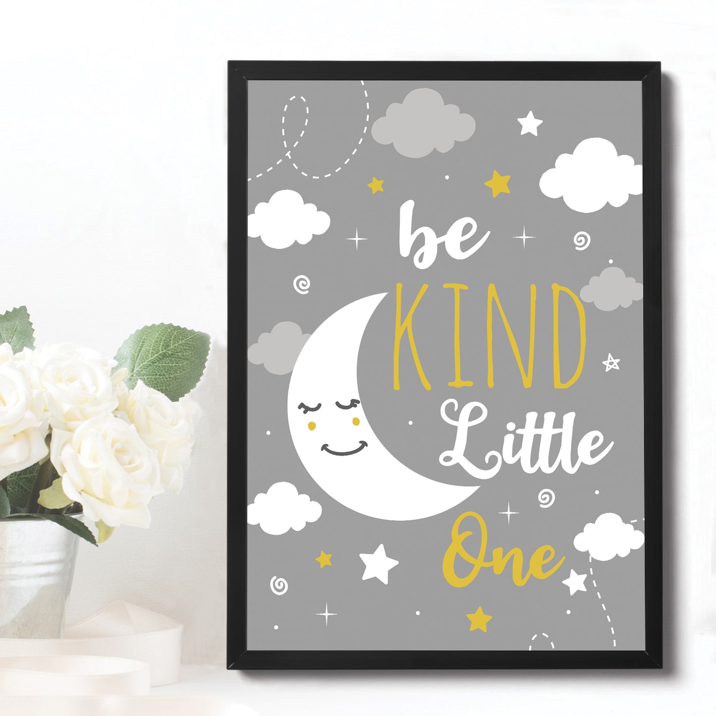 Grey And Yellow Nursery Print For Girls Bedroom Boys Bedroom Art