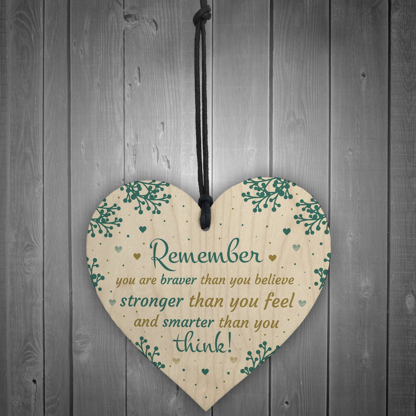 Stronger Inspirational Hanging Heart Plaque Friendship Gifts