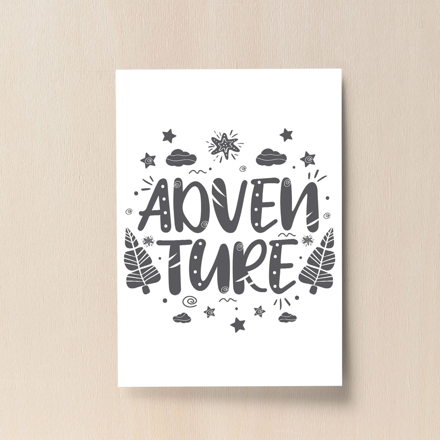 Grey ADVENTURE Print For Boys Bedroom Baby Boys Nursery Decor