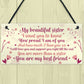 Sister Birthday Card Gift Plaque Sister Gifts For Christmas Sign