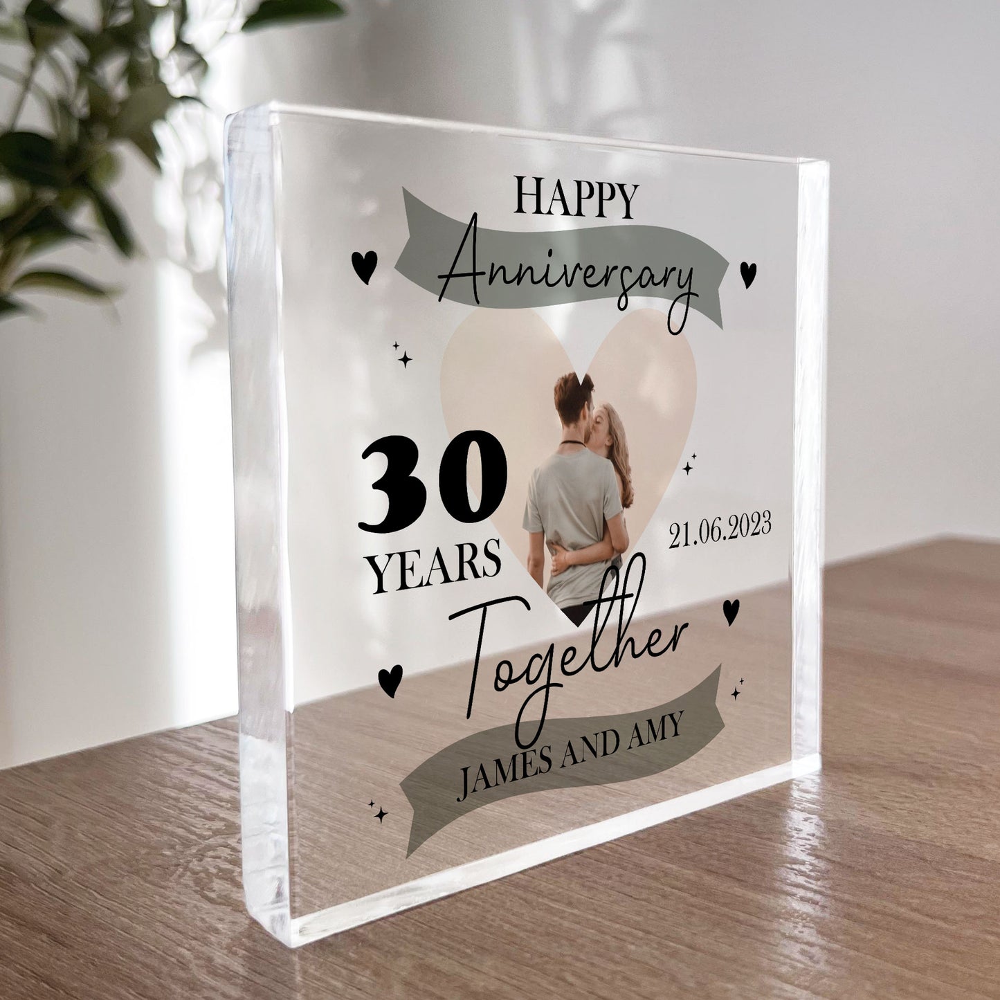 30th Wedding Anniversary Gift Personalised Photo Block Husband