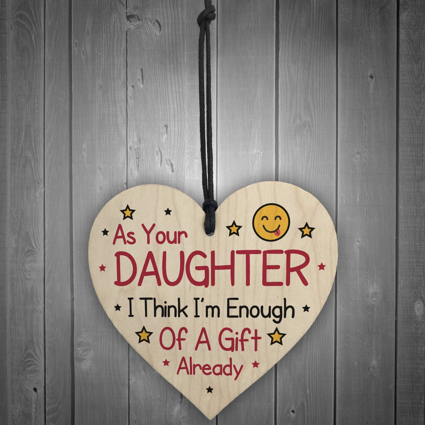 Funny Joke Birthday Gift For Mum Dad Wood Heart Daughter Gift