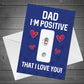 Funny Dad Card Fathers Day Joke Birthday Card For Dad