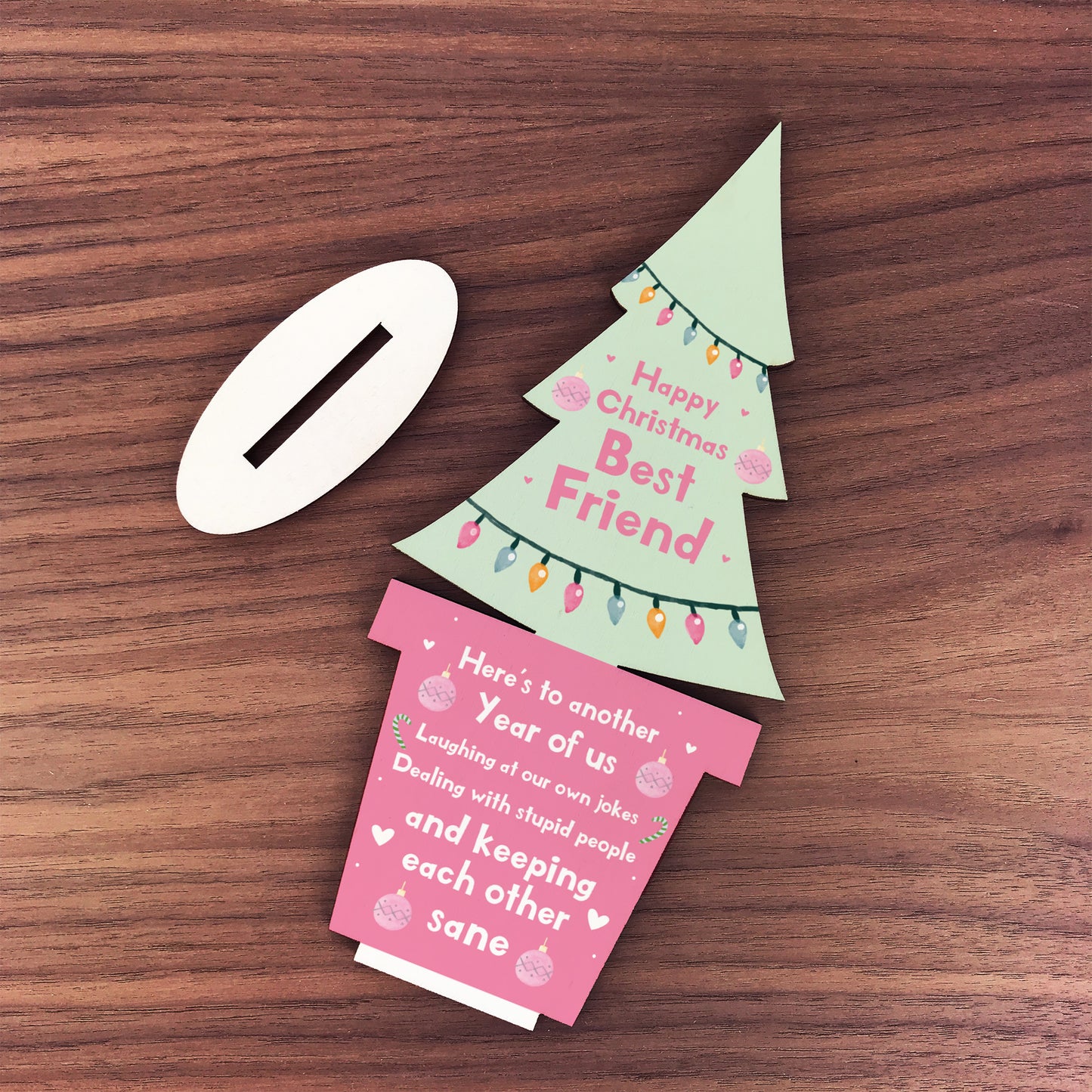 Christmas Best Friend Gift Wood Christmas Tree Decoration Friend