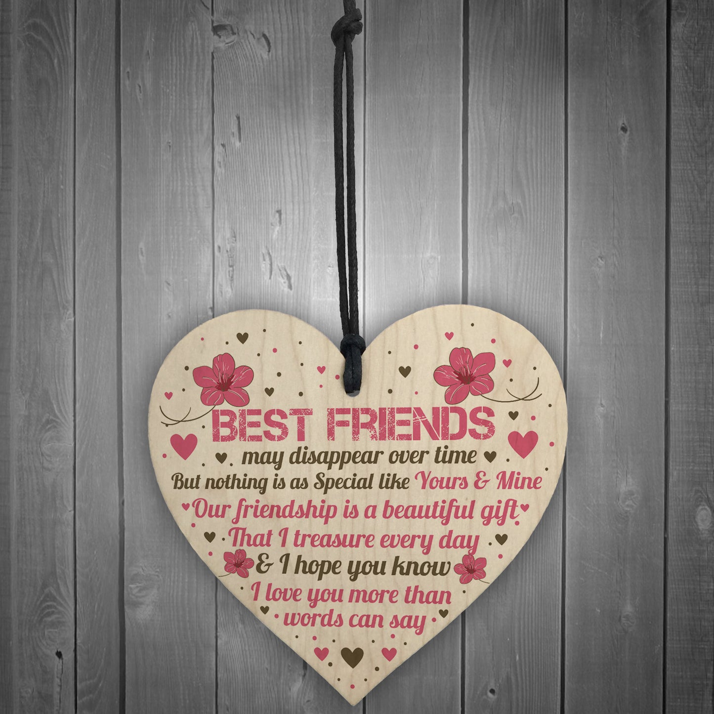BEST FRIEND GIFTS Wooden Heart Sign Best Friend Birthday Card