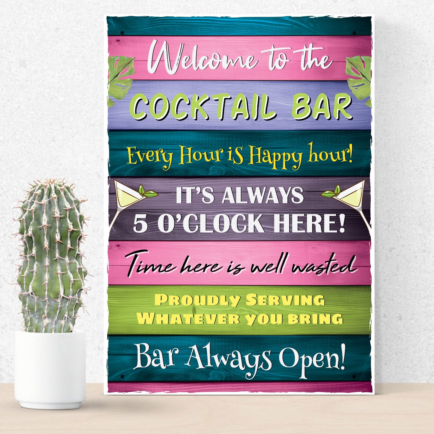 Cocktail Bar Welcome Plaque Bar Accessories Garden Bar Home