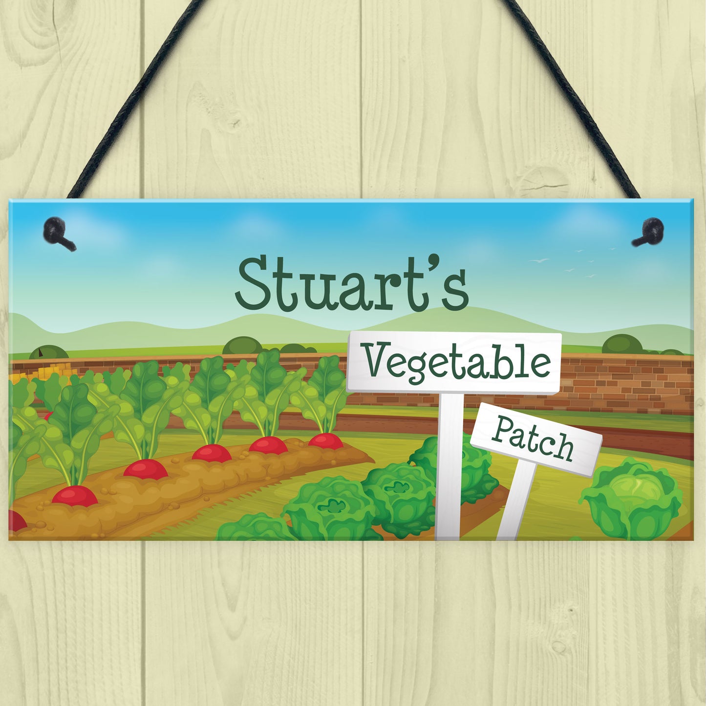 Personalised Vegetable Patch Sign Garden Shed Sign Gift For Men
