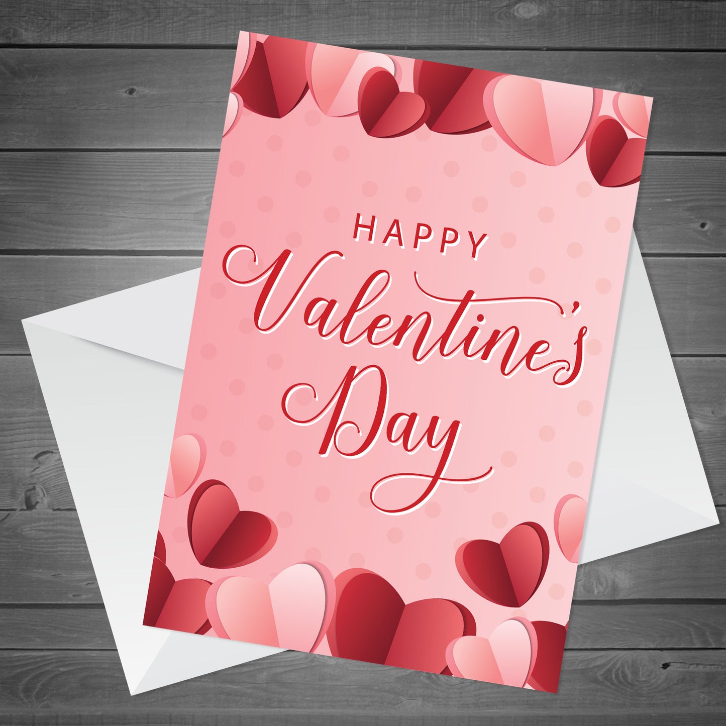 Happy Valentines Day Cute Pink Hearts Girlfriend Wife Valentine
