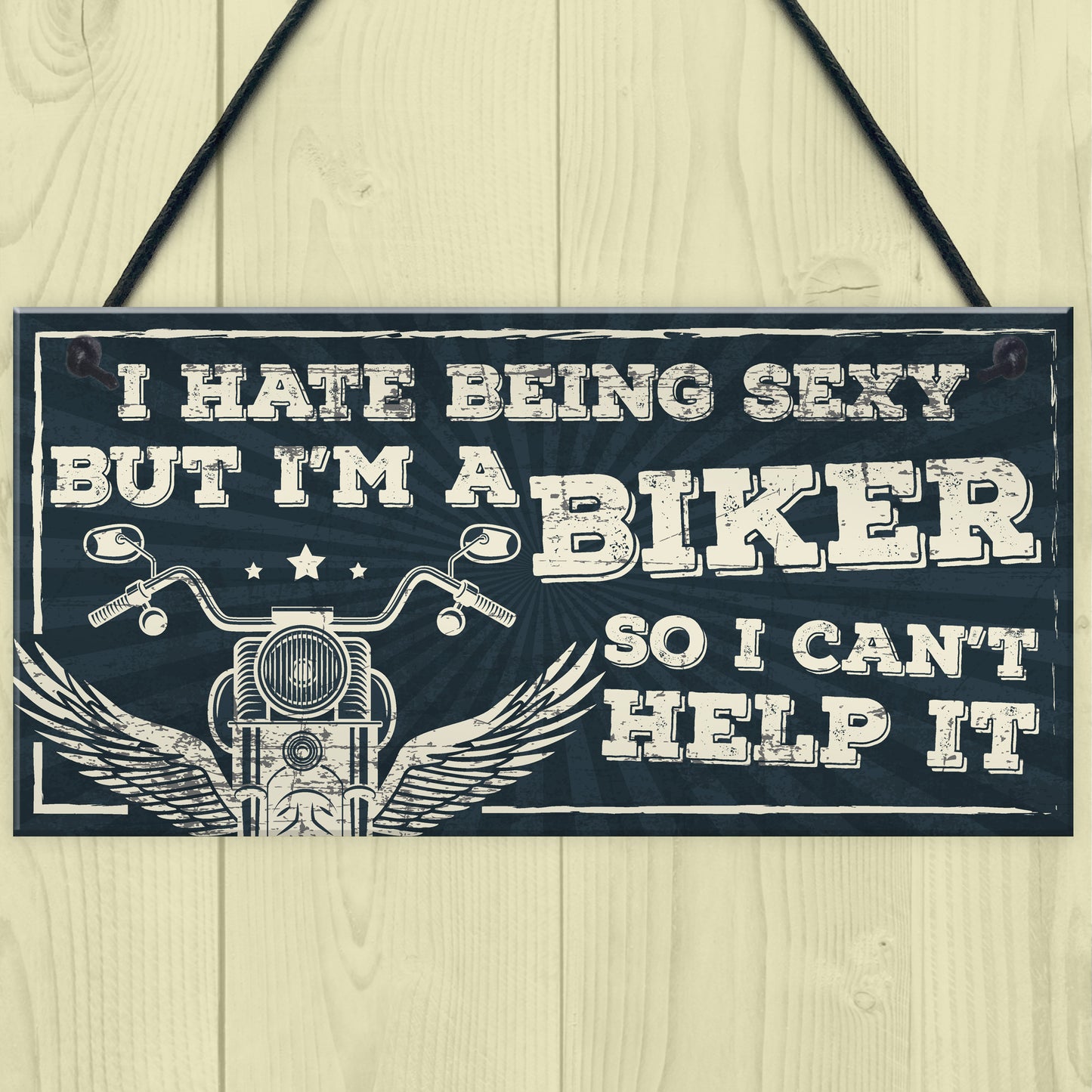 Motorbike Biker Hanging Plaque Man Cave Sign Gift For Men Dad