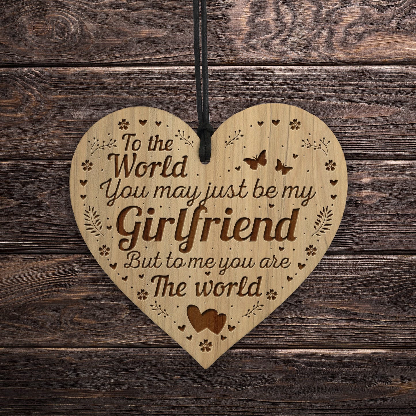 Gift For Girlfriend Engraved Heart Girlfriend Birthday Gift Card