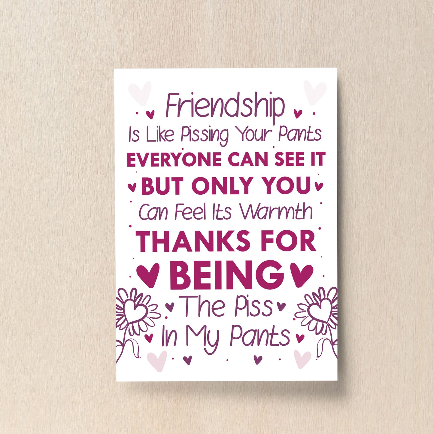 Best Friend Print Friendship Gift Funny Thank You Gift Novelty