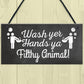 Bathroom Toilet Sign Decor Funny Wash Your Hands Humouros Wall