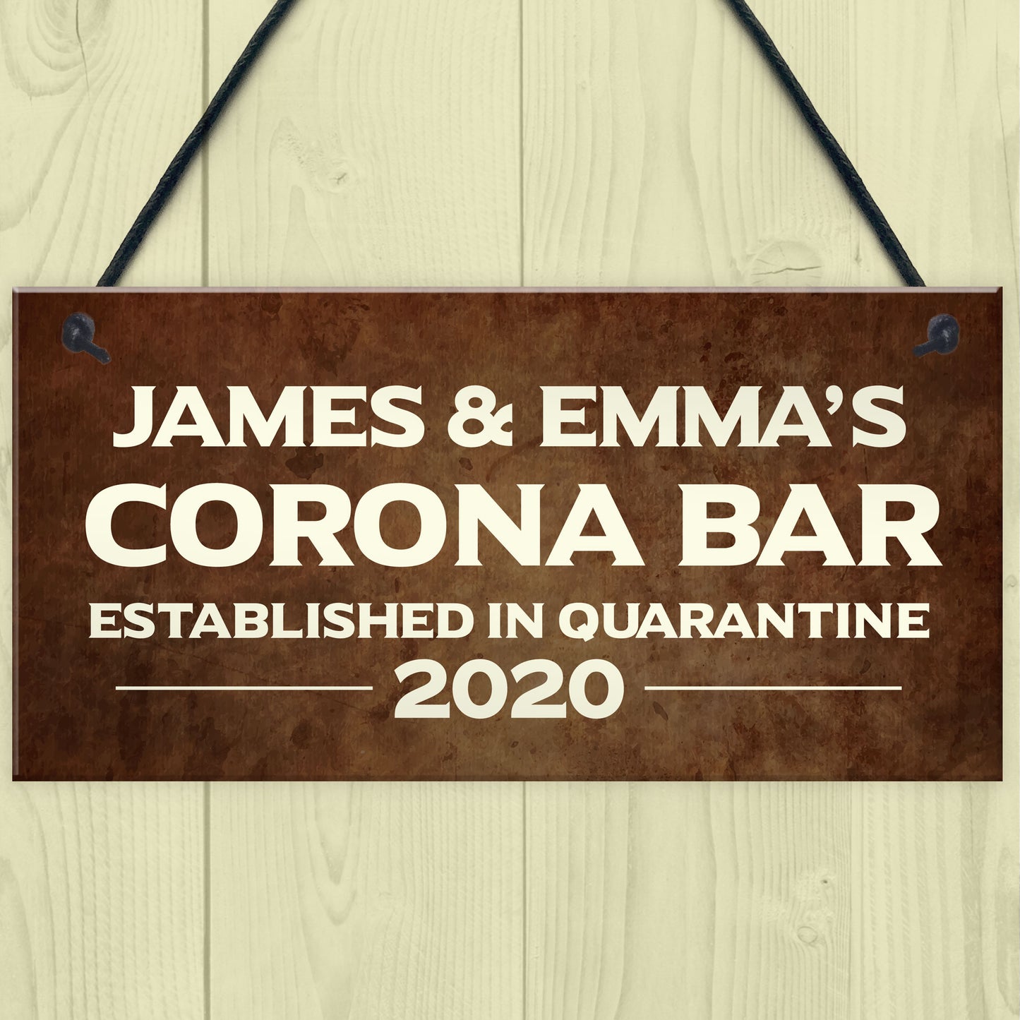 PERSONALISED Corona Bar Sign Quarantine Home Bar Man Cave