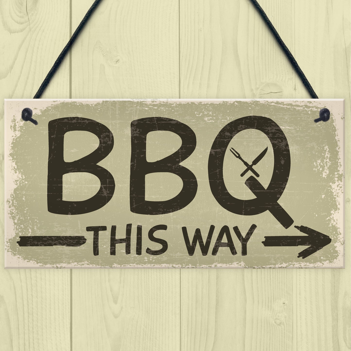 BBQ THIS WAY Garden Shed Sign SummerHouse Hanging Plaque
