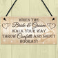 Throw Confetti Shout Hooray Cute Hanging Wedding Plaque Sign