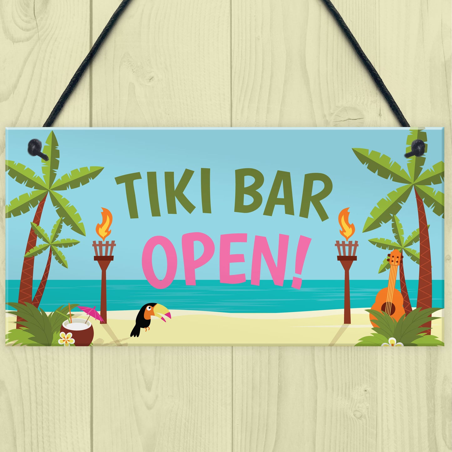 Welcome Tiki Bar Signs Novelty Bar Decor Gifts Hanging Signs
