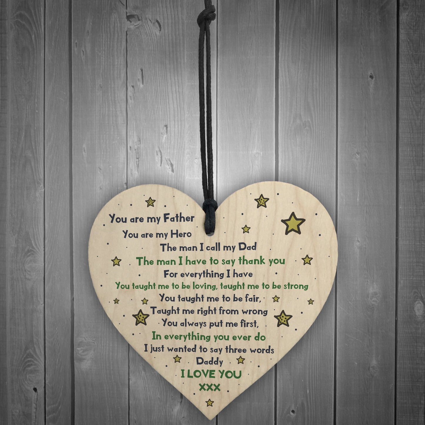 Handmade Daddy Gifts Wooden Heart Gift For Daddy Birthday