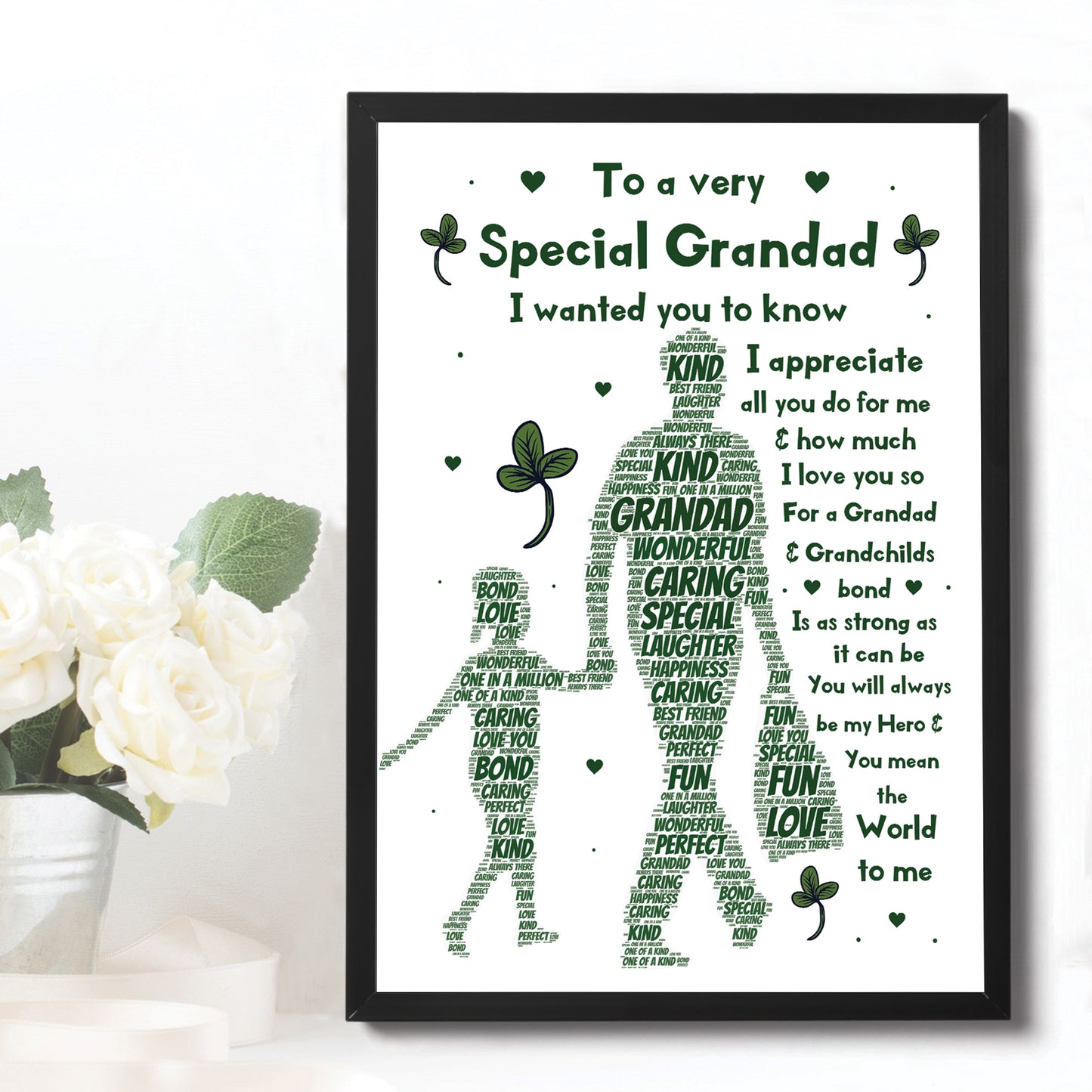 Grandad Gift Grandad Poem Frame Print Grandad Birthday Christmas