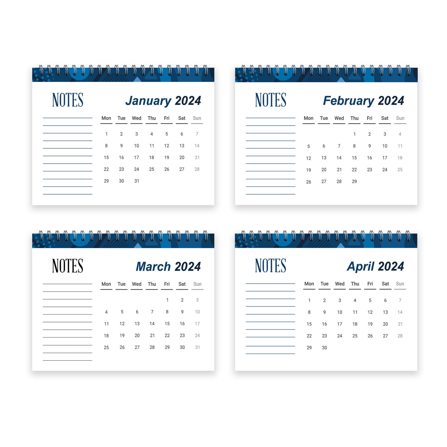 2024 Calendar A5 Month To View Spiral Bound Planner for Home