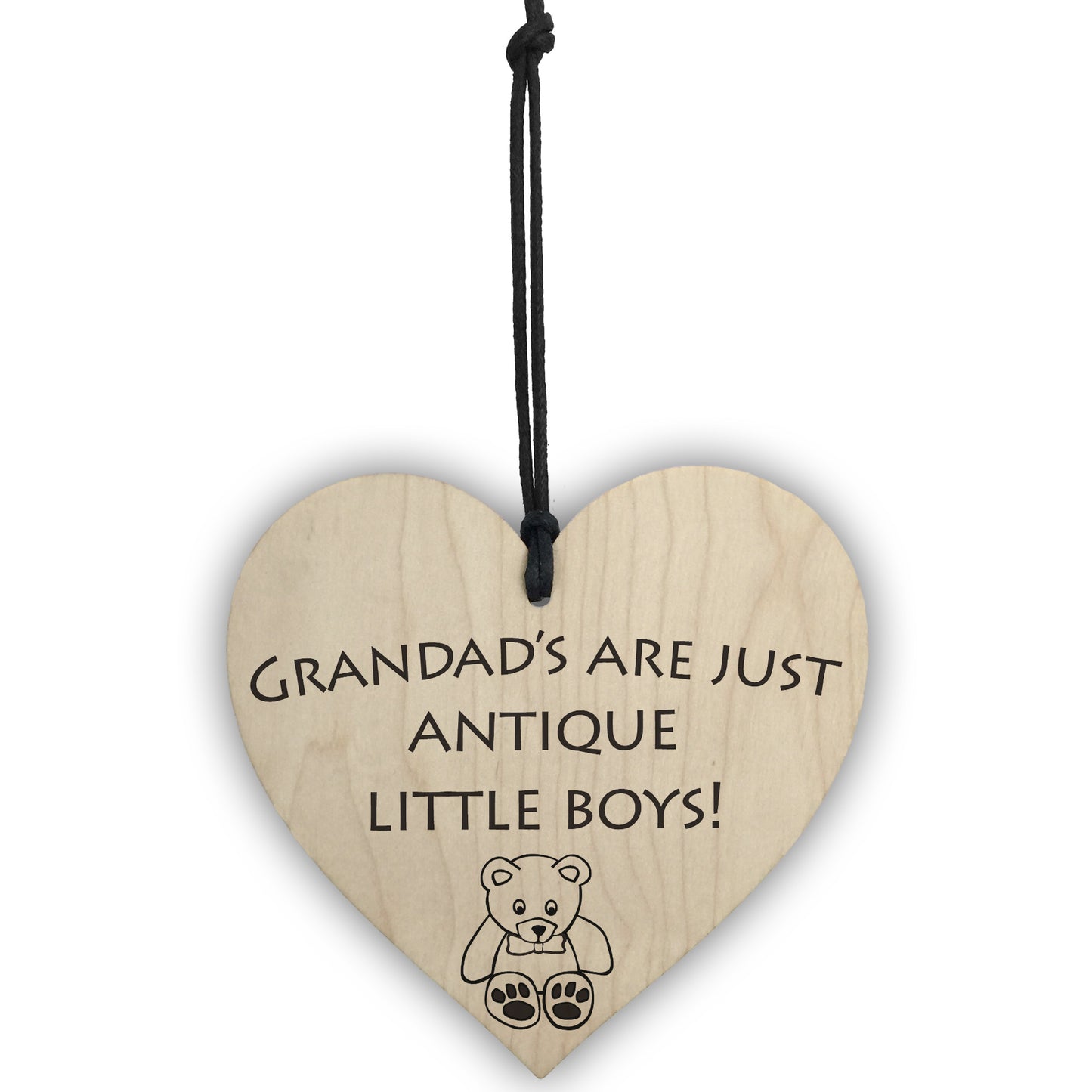 Grandads Antique Little Boys Novelty Wooden Hanging Heart