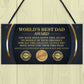 BEST DAD AWARD Dad Sign Fathers Day Gift From Daughter Son