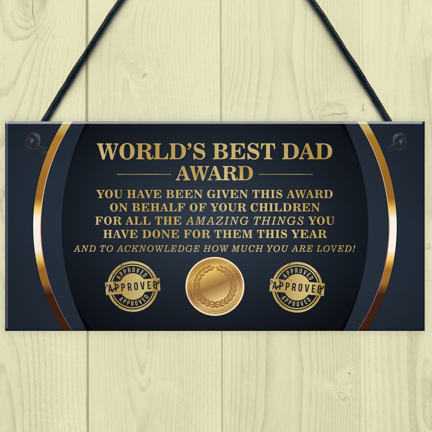 BEST DAD AWARD Dad Sign Fathers Day Gift From Daughter Son
