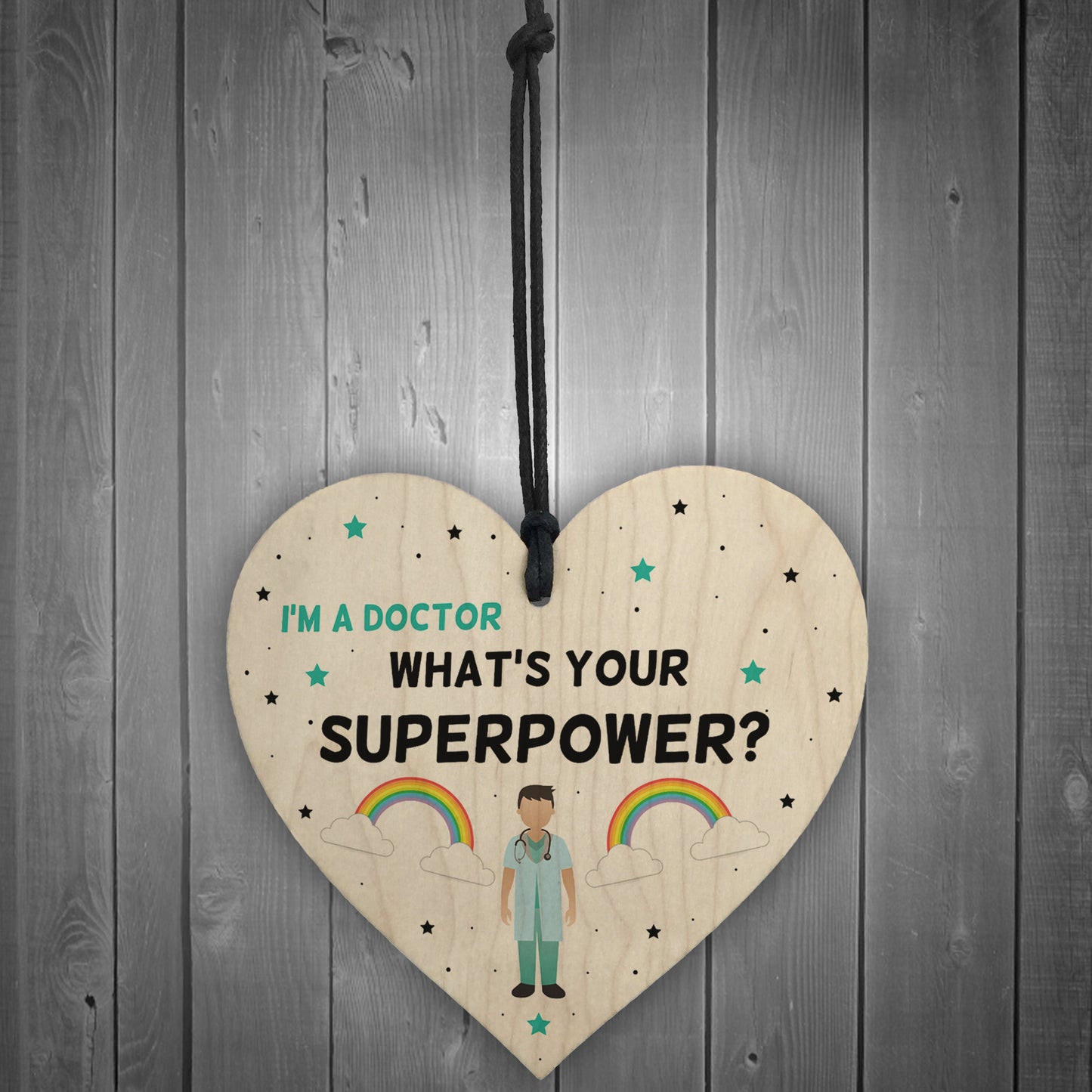 NHS Doctor Thank You Gift Wooden Heart Hospital Present