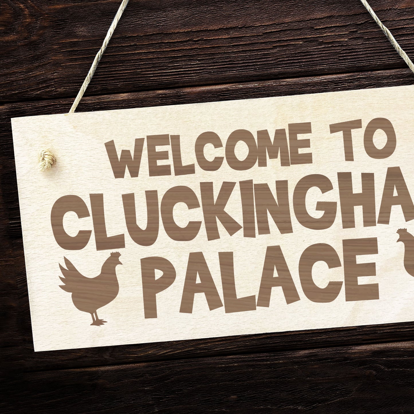 Funny Chicken Sign Engraved Hanging Chicken Coop Garden Plaque