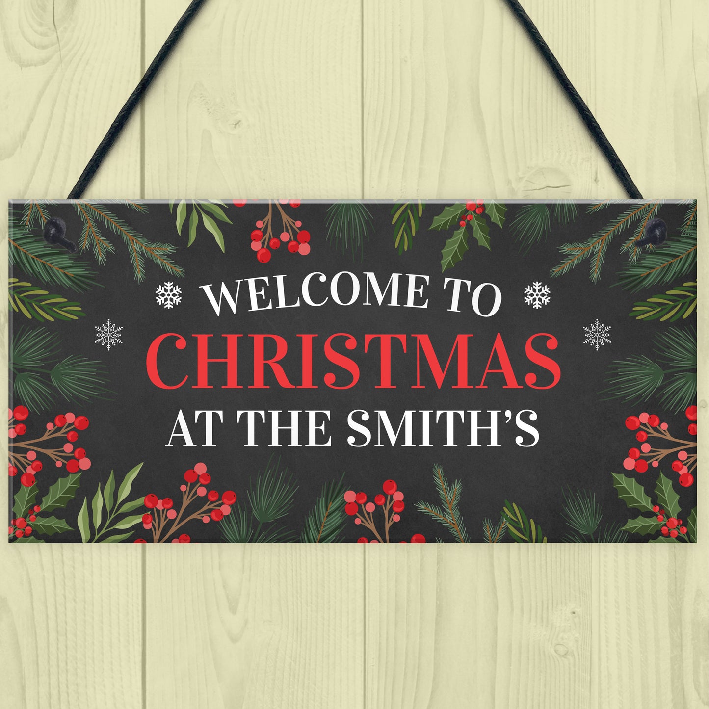 Personalised Christmas Welcome Sign Family Christmas Home