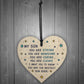 Novelty Son Gifts For Christmas Birthday Wooden Heart Keepsake