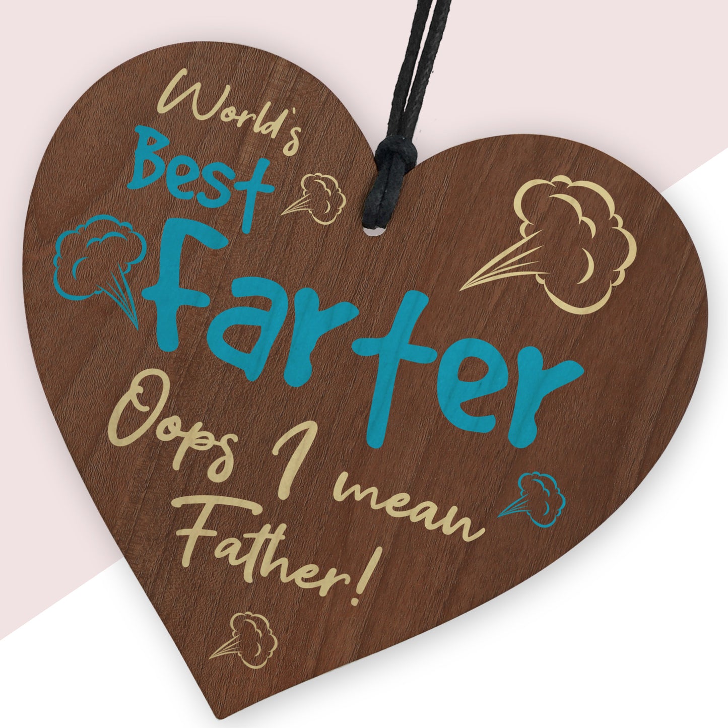 Funny Fathers Day Sign From Daughter Son Wood Heart Novelty Gift