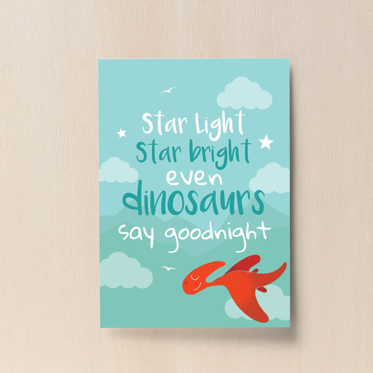 Dinosaur Print Boys Bedroom Wall Art Decoration Nursery Decor