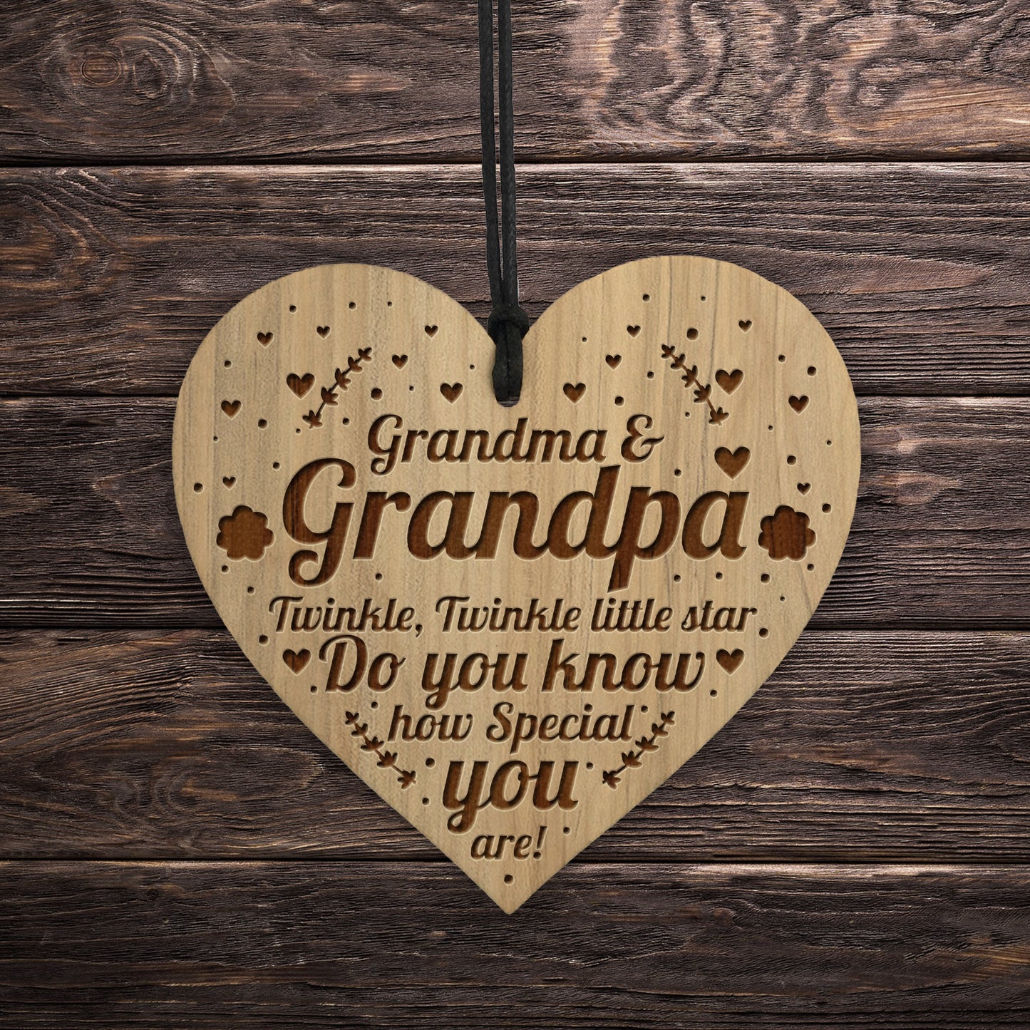 Grandma And Grandpa Plaque Engraved Heart Thank You Gift