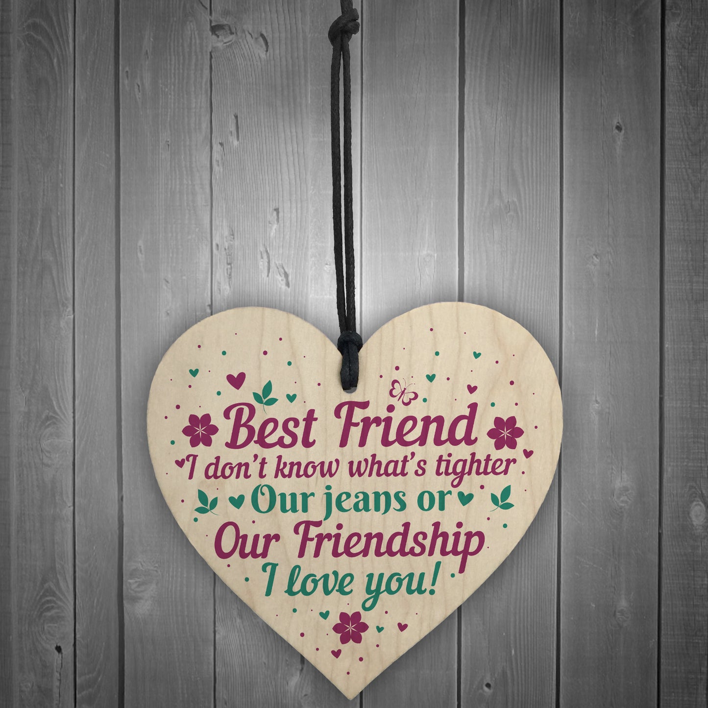 Christmas Gift For Best Friend Wooden Heart Keepsake Friendship
