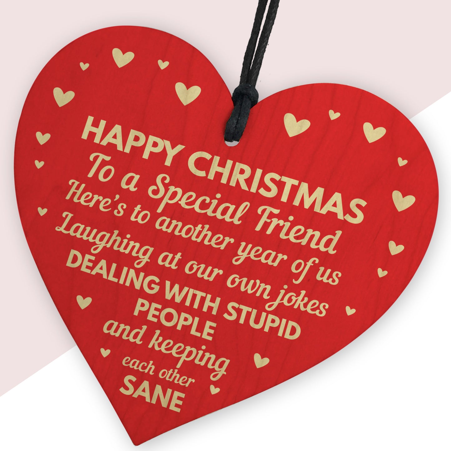 Christmas Gift Wood Heart Sign Novelty Friendship Gift