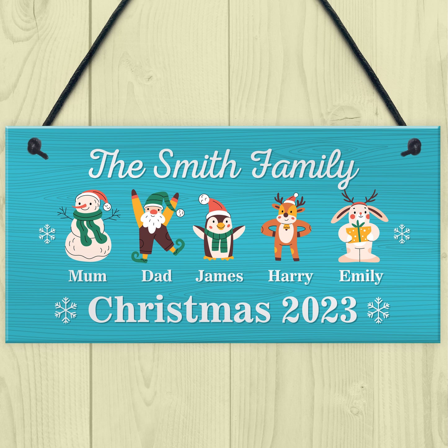 Personalised Christmas Decoration For Family Christmas Sign