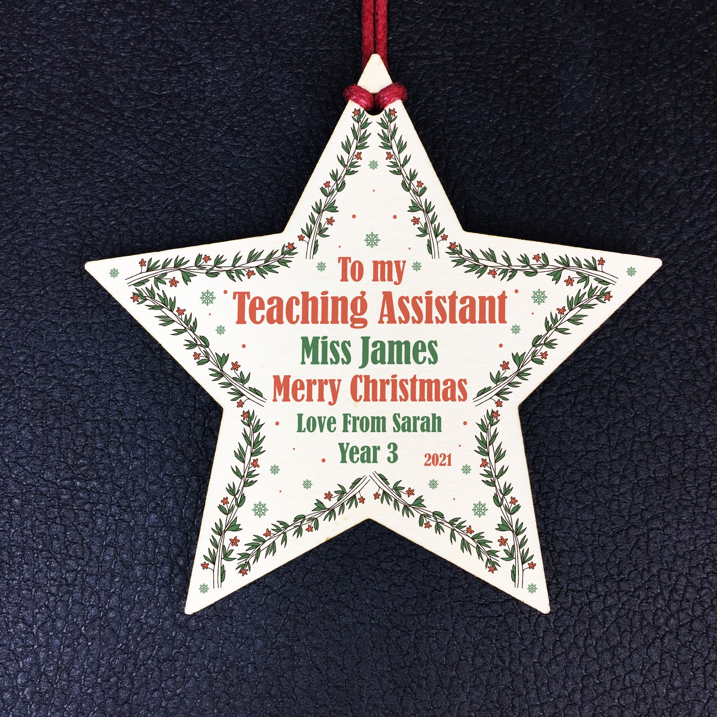 ERSONALISED Gift For Teaching Assistant Christmas Hanging Bauble