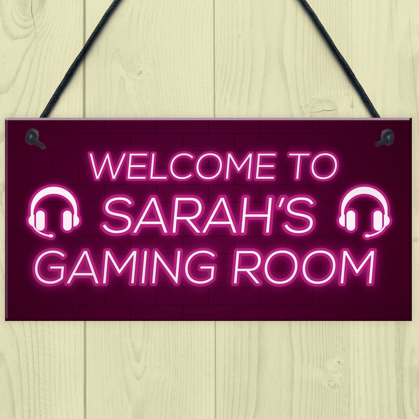 Pink Gaming Room Sign Funny Gift For Daughter Girlfriend