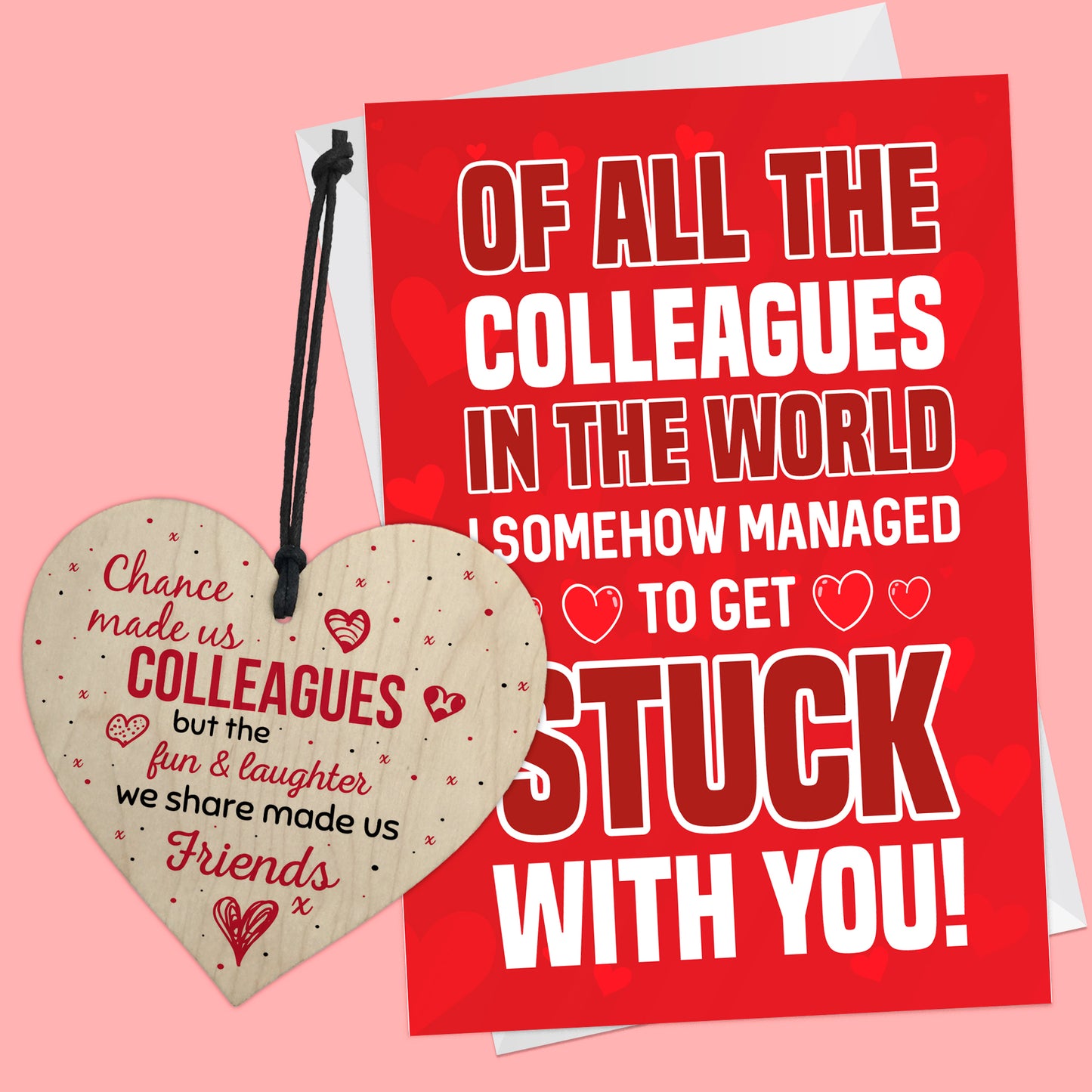 Funny Birthday Cards for Work Colleague Gifts Wood Heart Joke