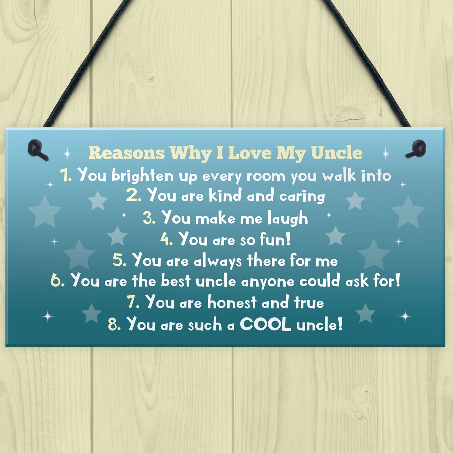 Reasons Why I Love My Uncle Plaque Novelty Present Uncle Gifts