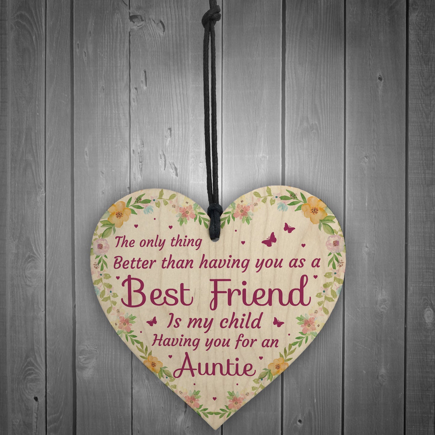 Best Friend Gifts Childs Auntie Gifts Wood Heart Sign Christmas