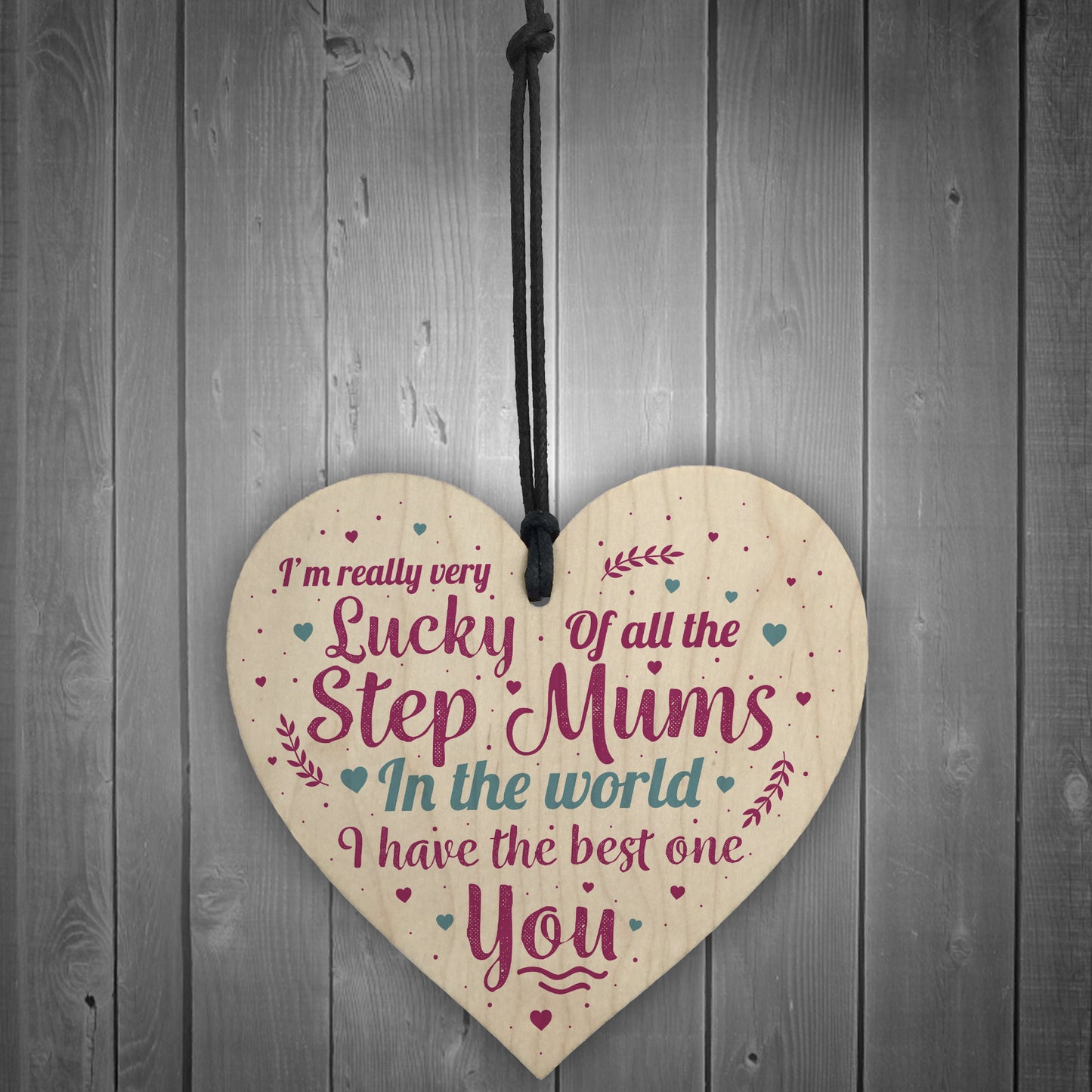 STEP MUM Thank You Gift Wooden Heart Mum Mummy Christmas