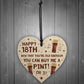 Funny 18th Birthday Gift For Son Daughter Wood Heart Alcohol