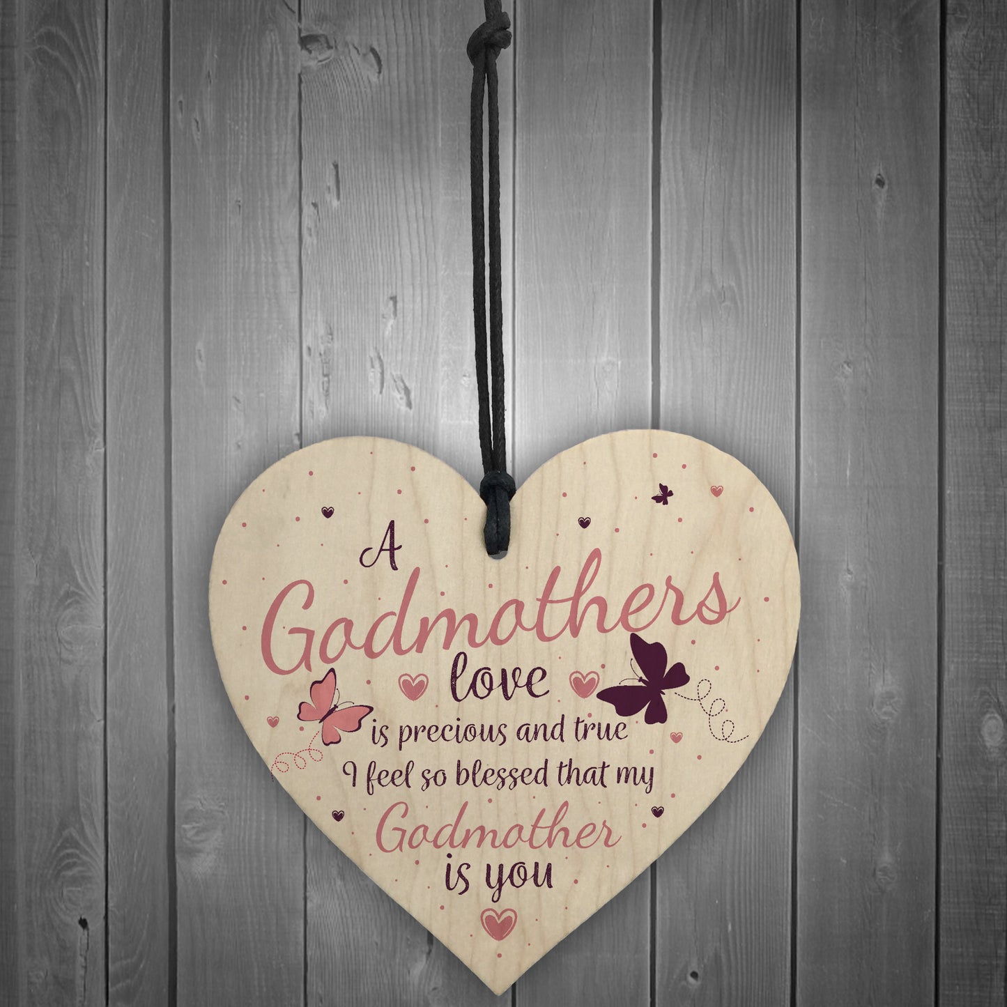 Godmothers Love Heart Plaques Sign Mothers Day Christening
