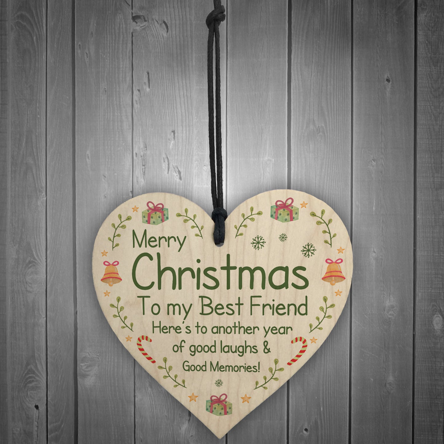 Friendship Keepsake Christmas Gifts For Best Friend Wood Heart