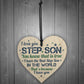 THANK YOU Gift Step Son Birthday Chirstmas Card Gift Wood Heart